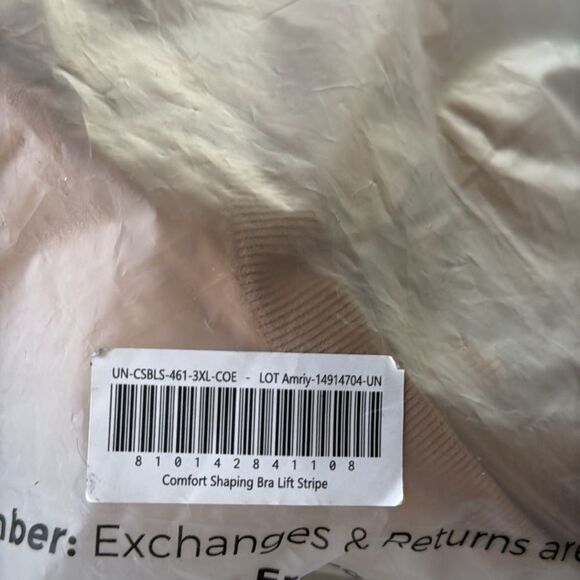 UNDEROUTFIT THE COMFORT SHAPING BRA LIFT STRIPE COFFEE 3XL NWT in packaging - Picture 5 of 6
